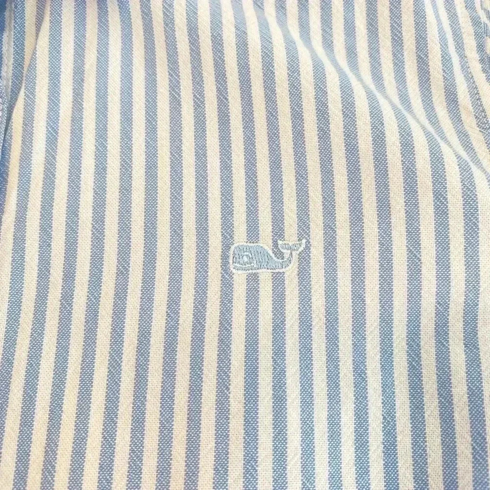 Vineyard Vines Stripe Button Down Shirt Women’s 0 Blue And White